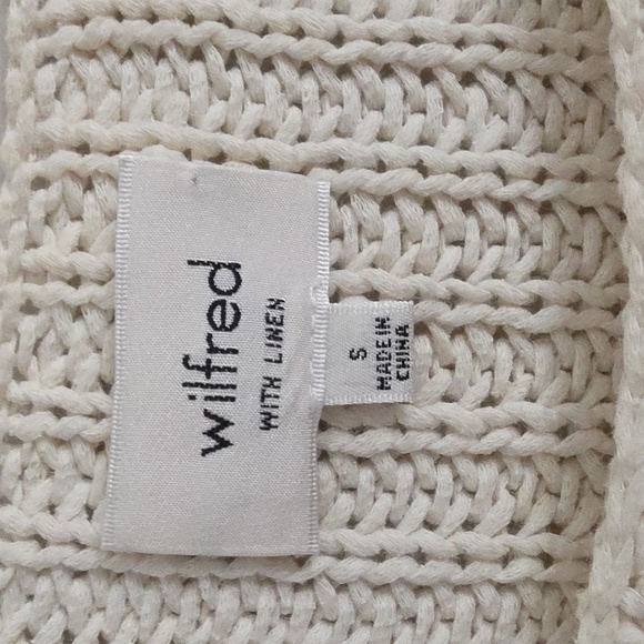 ARITZIA | Wilfred Ivory Linen Randonnai Sweater Chunky Knit Side Slits sz S - Picture 7 of 9